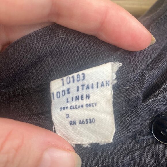 Vintage Black Linen Pleated Full Maxi Skirt Size Small - Picture 5 of 6